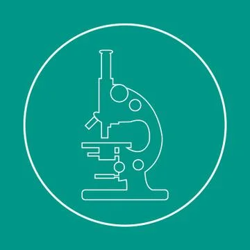 Stylized vector icon of microscope. Laboratory equipment symbol. 스톡 일러스트
