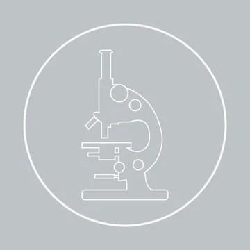 Stylized vector icon of microscope. Laboratory equipment symbol. Stock Illustration