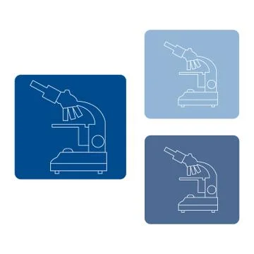 Stylized vector icons of microscope in different colors. Laboratory equipment 스톡 일러스트
