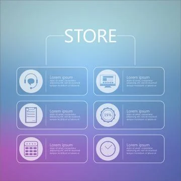 Stylized vector icons for online store service Stock Illustration