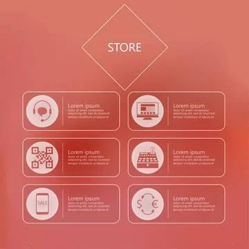Stylized vector icons for store in internet Set of white vector stylized i... Stock Photos