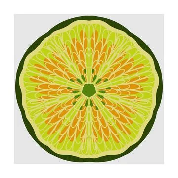 A stylized vector illustration of a lime cut with intricate patterns. A decor Illustrazione stock