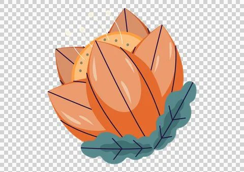 Stylized Vector Illustration of a Lotus Flower with Leaves Stock Illustration