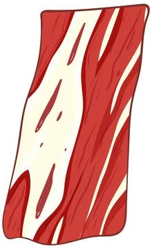 Stylized Vector Illustration of Raw Bacon Slice Stock Illustration