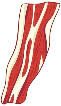 Stylized Vector Illustration of Raw Bacon Slice Stock Illustration