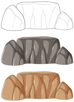 Stylized Vector Illustration of Rocks Stock Illustration
