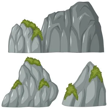 Stylized Vector Illustration of Rocks 스톡 일러스트