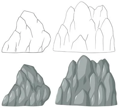 Stylized Vector Illustration of Rocks Stock Illustration