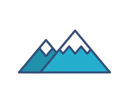 Stylized vector illustration of snowcapped mountains. Perfect for travel br.. Stock Illustration