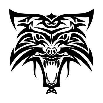Stylized vector image of a furious fox. Celtic style. 스톡 일러스트