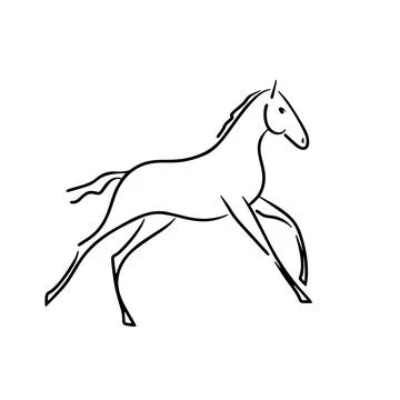 Stylized vector image of a galloping foal Stock Illustration
