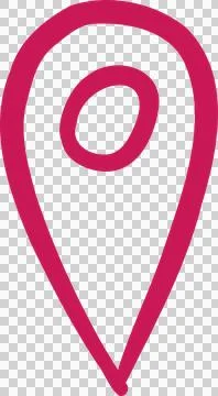 Stylized vector location marker floating on transparent background with deep Stock Illustration