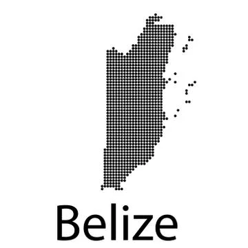 Stylized vector map of Belize in trend colors blue and mint. Stock Illustration