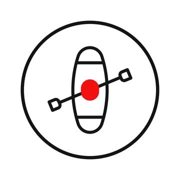 Stylized vector representation displaying a minimalist kayak icon illustrat.. Stock Illustration