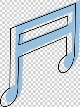 Stylized vector showing two beamed eighth notes forming angular F shape on Ilustração Stock