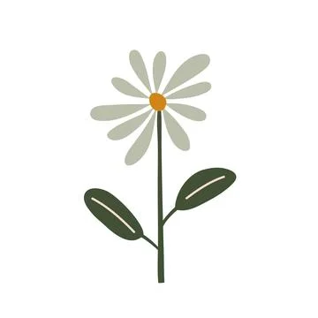 Stylized vector spring flower. Scandinavian illustration art element. Decorative Stock Illustration