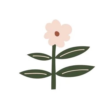 Stylized vector spring flower. Scandinavian illustration art element. Decorative Stockillustratie