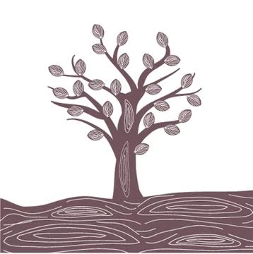 Stylized vector tree Stock Illustration