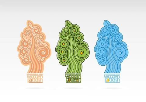 Stylized vector tree Stock Illustration