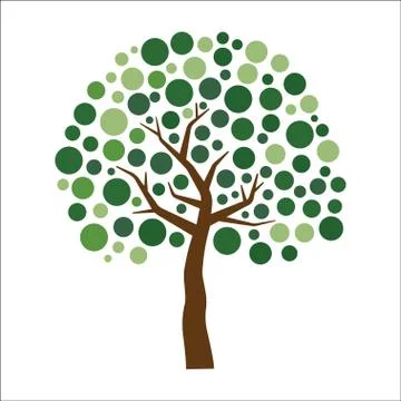 Stylized vector tree Stock Illustration