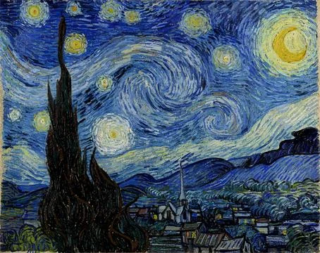 Stylized vector version of Van Gogh's painting Starry Night Stock Illustration