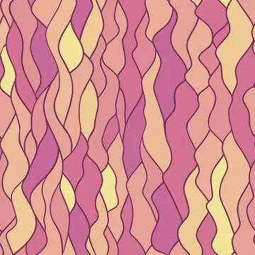 Stylized vertical waves seamless vector pattern, desert colors Stock Illustration
