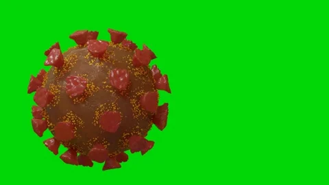 Stylized virus model moves on a green background. looped animation. 3d render Stock Footage 246414831