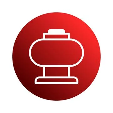 Stylized water tower icon with red gradient background creating a modern an.. Ilustración de archivo