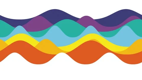 Stylized wave patterns flow horizontally in a seamless loop Stock Footage 341275233