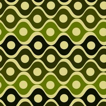 Stylized waves and circles between them. Wallpapers, textiles, packaging, bac Stock Illustration