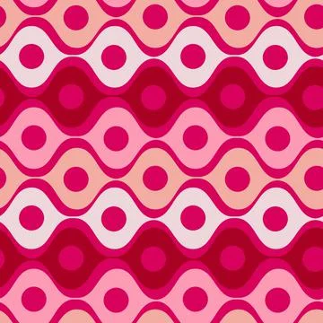 Stylized waves and circles between them. Wallpapers, textiles, packaging, bac Stock Illustration