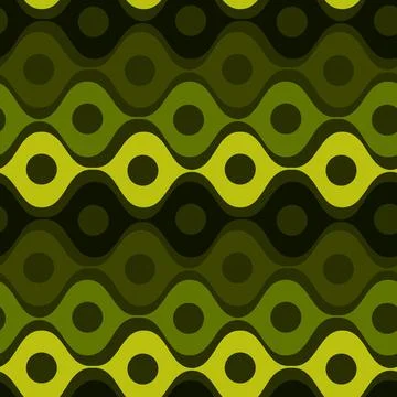 Stylized waves and circles between them. Wallpapers, textiles, packaging, bac Illustrazione stock