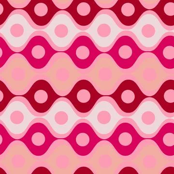 Stylized waves and circles between them. Wallpapers, textiles, packaging, bac Illustrazione stock