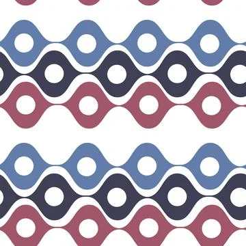 Stylized waves and circles between them. Wallpapers, textiles, packaging, bac Illustrazione stock