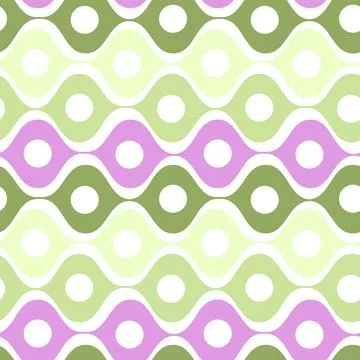 Stylized waves and circles between them. Wallpapers, textiles, packaging, bac Illustrazione stock