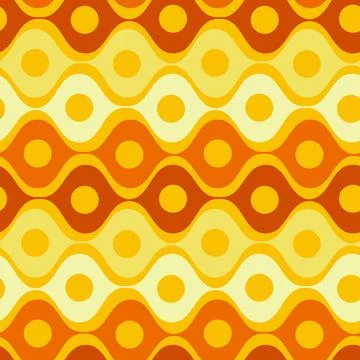 Stylized waves and circles between them. Wallpapers, textiles, packaging, bac Stock Illustration