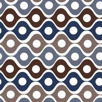 Stylized waves and circles between them. Wallpapers, textiles, packaging, bac Stock Illustration