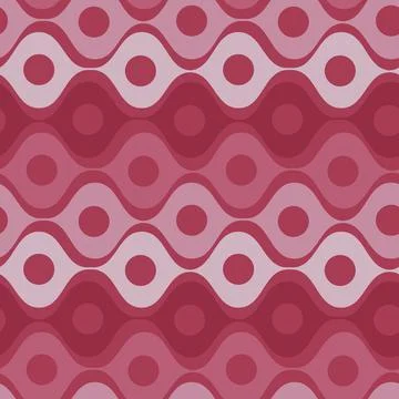Stylized waves and circles between them. Wallpapers, textiles, packaging, bac Illustrazione stock