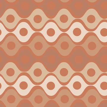 Stylized waves and circles between them. Wallpapers, textiles, packaging, bac Stock Illustration