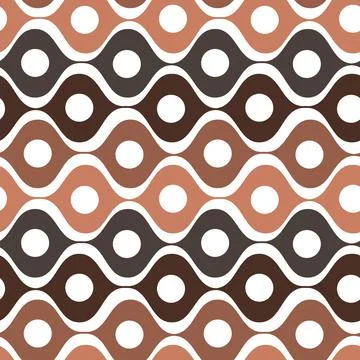 Stylized waves and circles between them. Wallpapers, textiles, packaging, bac Illustrazione stock
