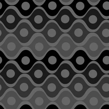 Stylized waves and circles between them. Wallpapers, textiles, packaging, bac Stock Illustration