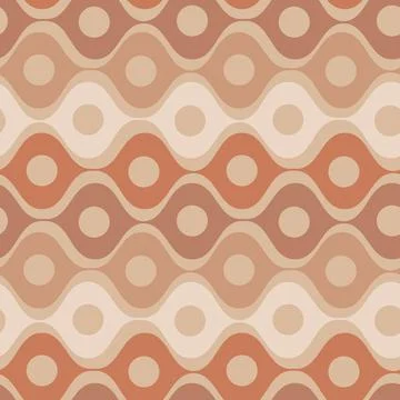 Stylized waves and circles between them. Wallpapers, textiles, packaging Stock Illustration