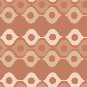 Stylized waves and circles between them. Wallpapers, textiles, packaging, bac Stock Illustration