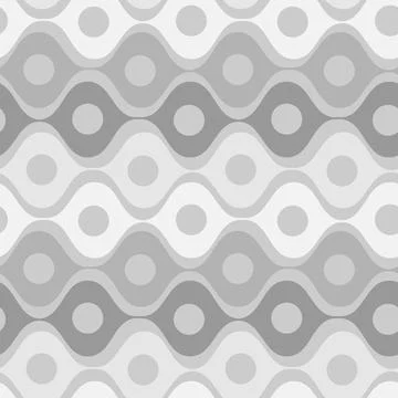 Stylized waves and circles between them. Wallpapers, textiles, packaging, bac Stock Illustration