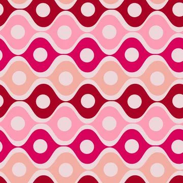 Stylized waves and circles between them. Wallpapers, textiles, packaging, bac Stock Illustration