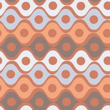 Stylized waves and circles between them. Wallpapers, textiles, packaging, bac Stock Illustration