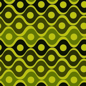 Stylized waves and circles between them. Wallpapers, textiles, packaging, bac Stock Illustration