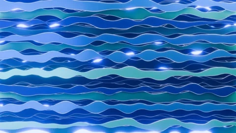 Stylized waves with sparkles Stock Footage 316523734