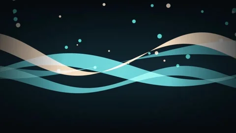 Stylized wavy bands flow in a gentle seamless loop with floating particles Stock Footage 341402168