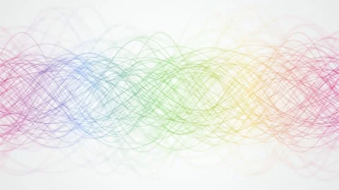 Stylized wavy lines flow in a seamless loop like an audio signal Stock Footage 343115366